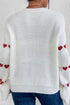 'Marigold' Heart Pattern Knit Sweater - Celes Fashion